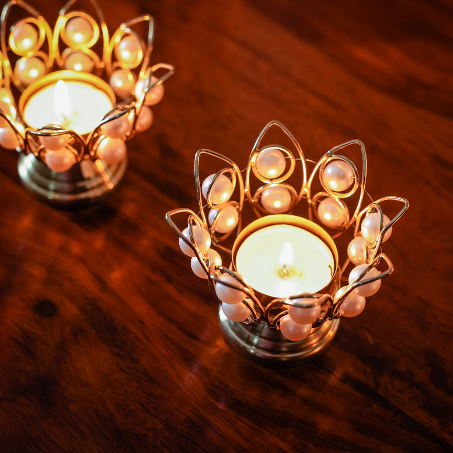 Pearl Candle Holders (Set of 2)