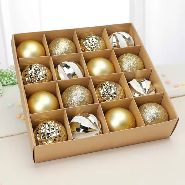 Christmas Tree Decorative Balls GOLDEN(16PC/SET)