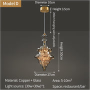 CORAL TREE LED Modern Chandelier Lamp, All Copper Light Elegant Crystal Luxury Chandelier for Living Room, Gold and Clear Glass