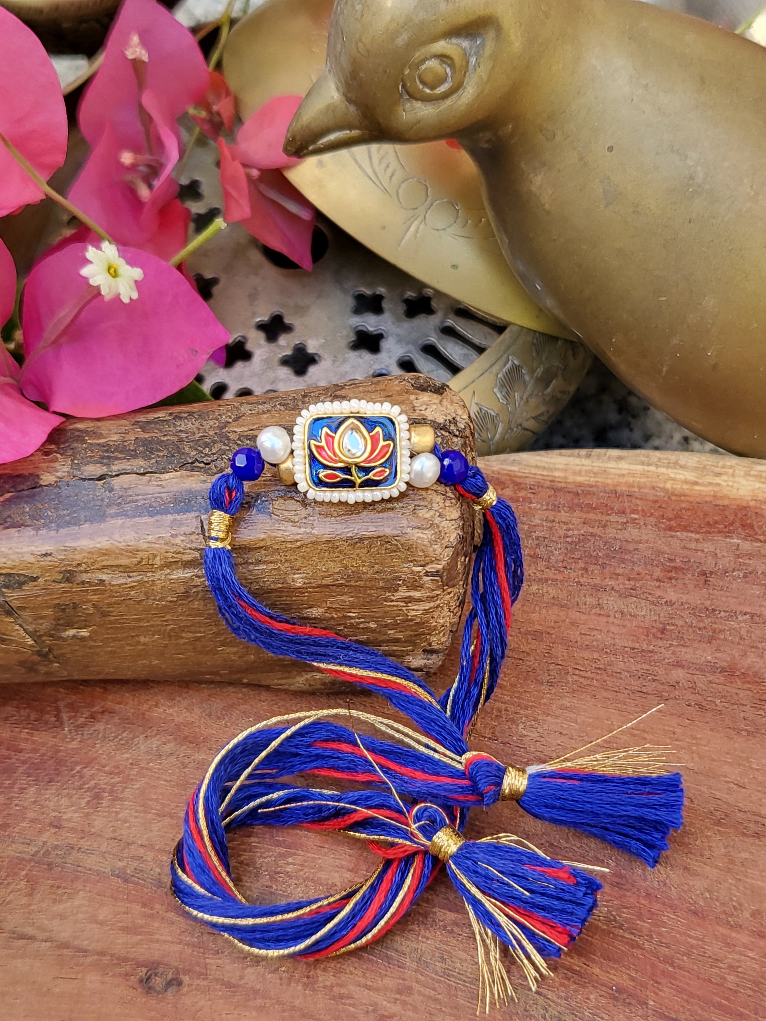 Meenakari Lotus Rakhi