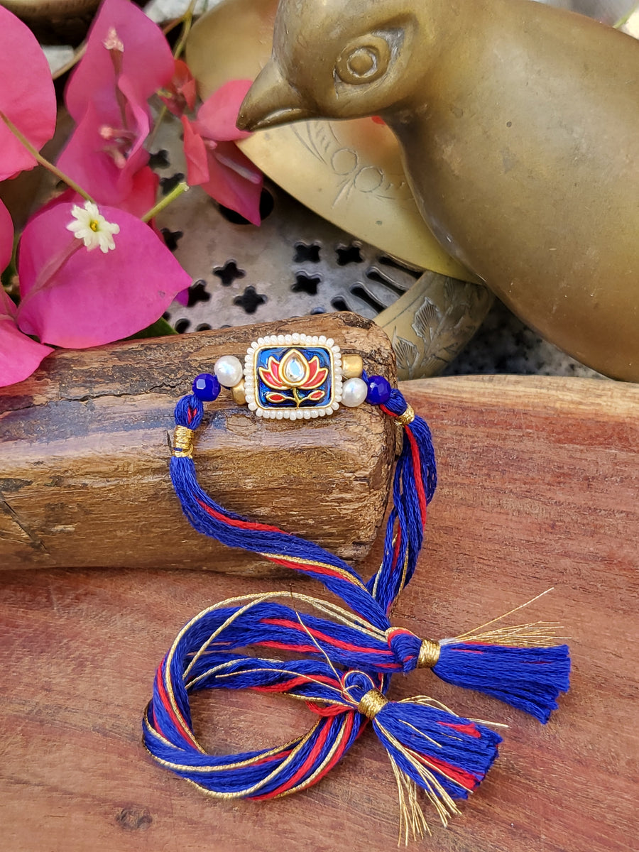 Meenakari Lotus Rakhi