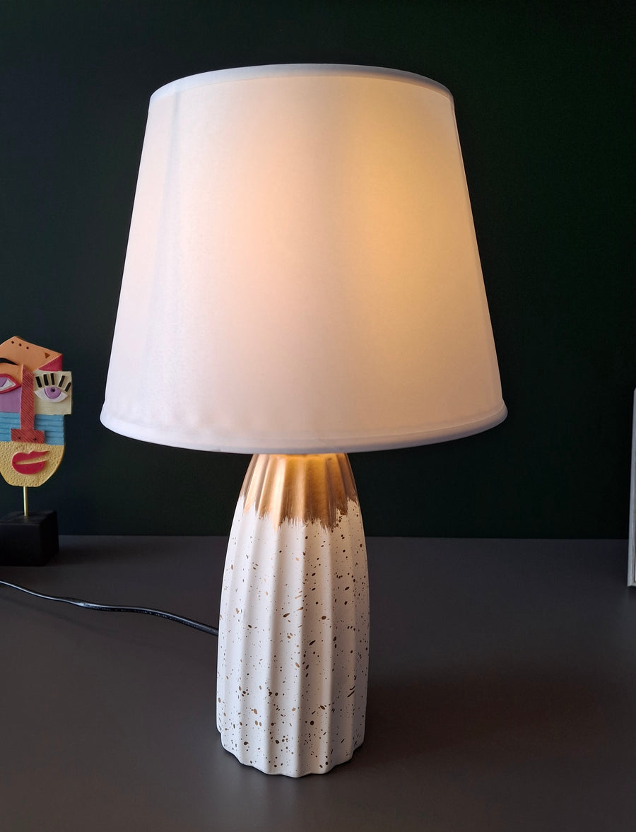 The Decor Kart Grey Ceramic Serenity Table Lamp