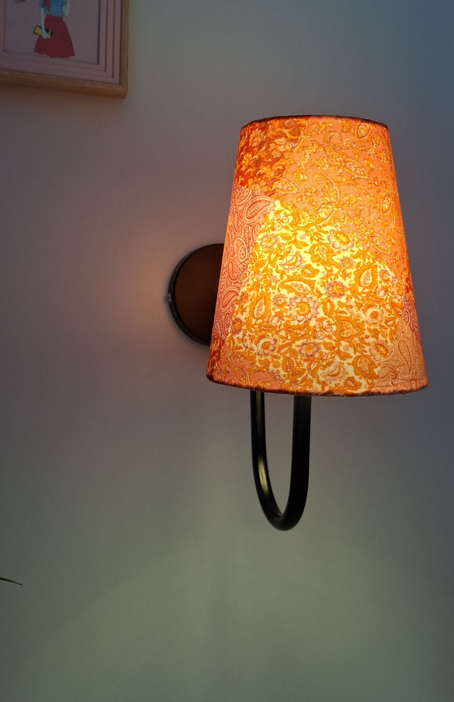 The Orange Fabric Lamp Shade Wall Lights