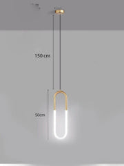 U-Shaped Pendant Light Modern Metal Linear LED