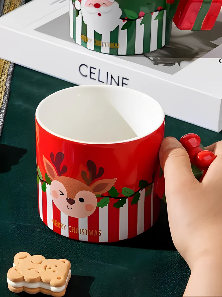 CORAL TREE Christmas Gift Box Handle Mug