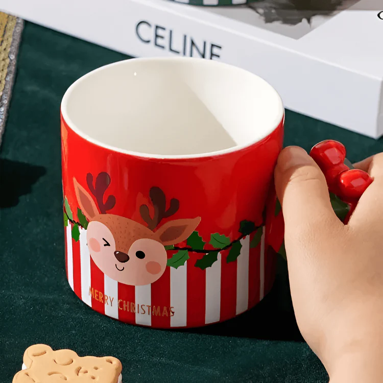 CORAL TREE Christmas Gift Box Handle Mug