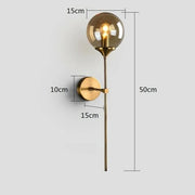 Modern Gold Finish Glass Ball Light Wall Lamp Lighting Sconce Fixture