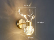 Acrylic Modern Horn Gold Metal Wall Light