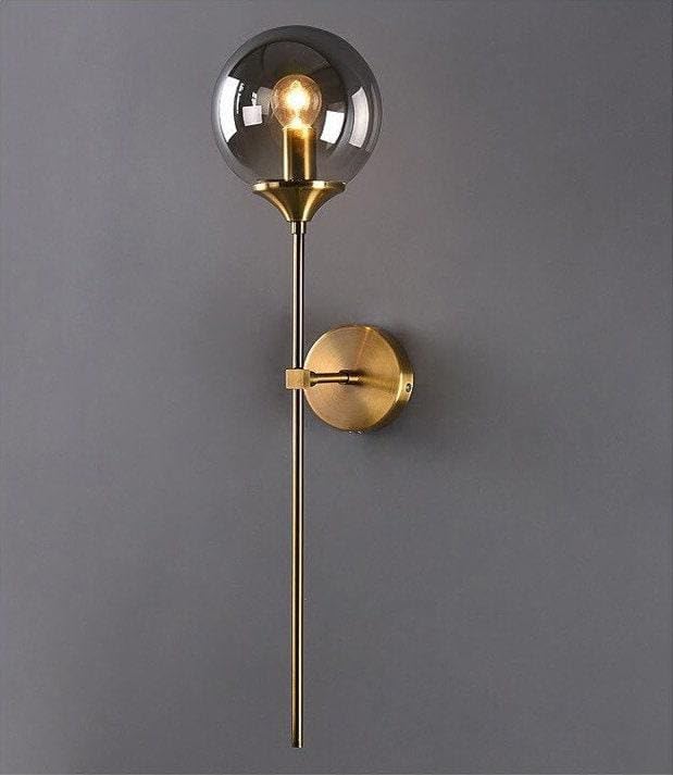 Modern Gold Finish Glass Ball Light Wall Lamp Lighting Sconce Fixture