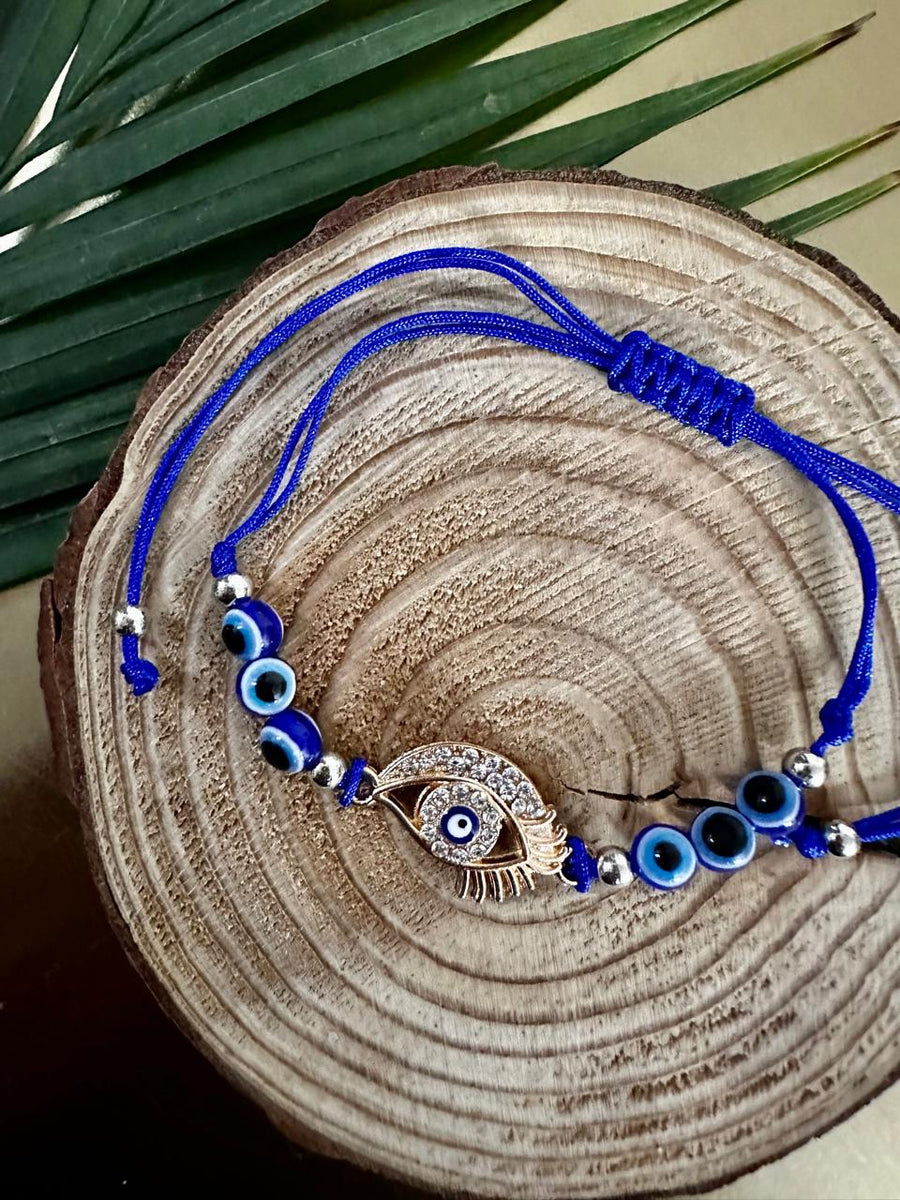 Diamond evil eye band