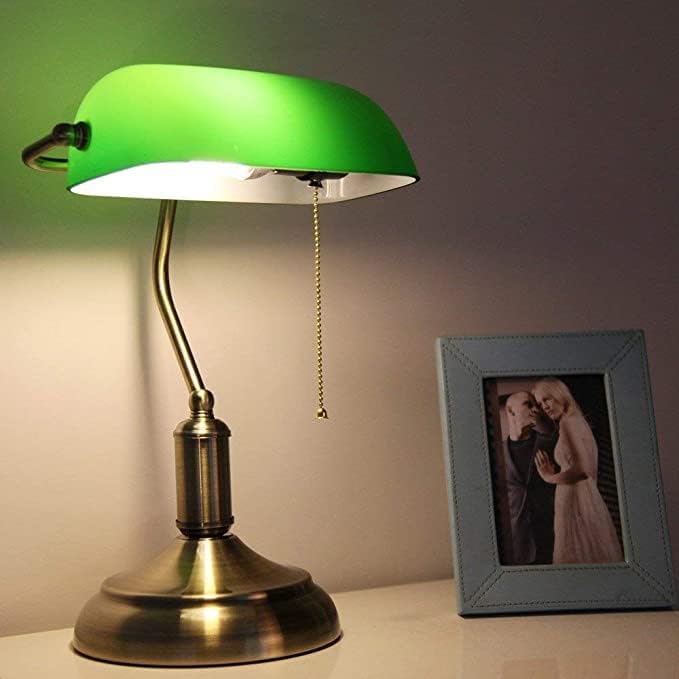 Banker Green Shade metal Table lamp