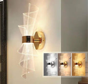 Led Acrylic Modern Golden Metal Wall Light