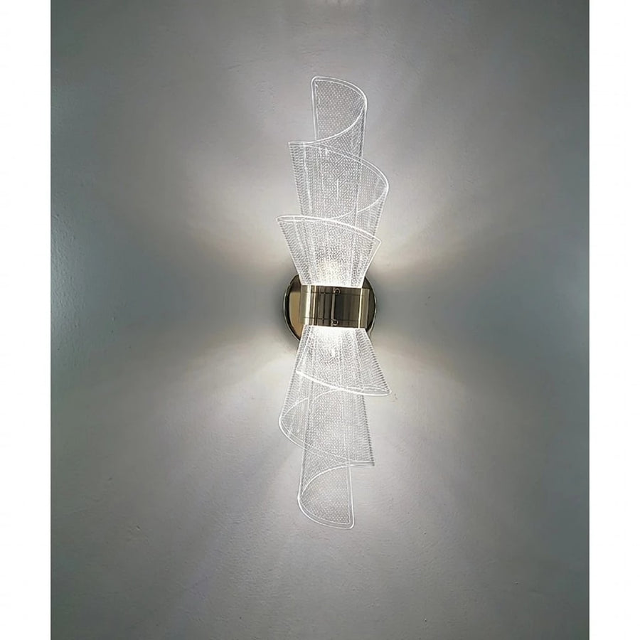 Led Acrylic Modern Golden Metal Wall Light