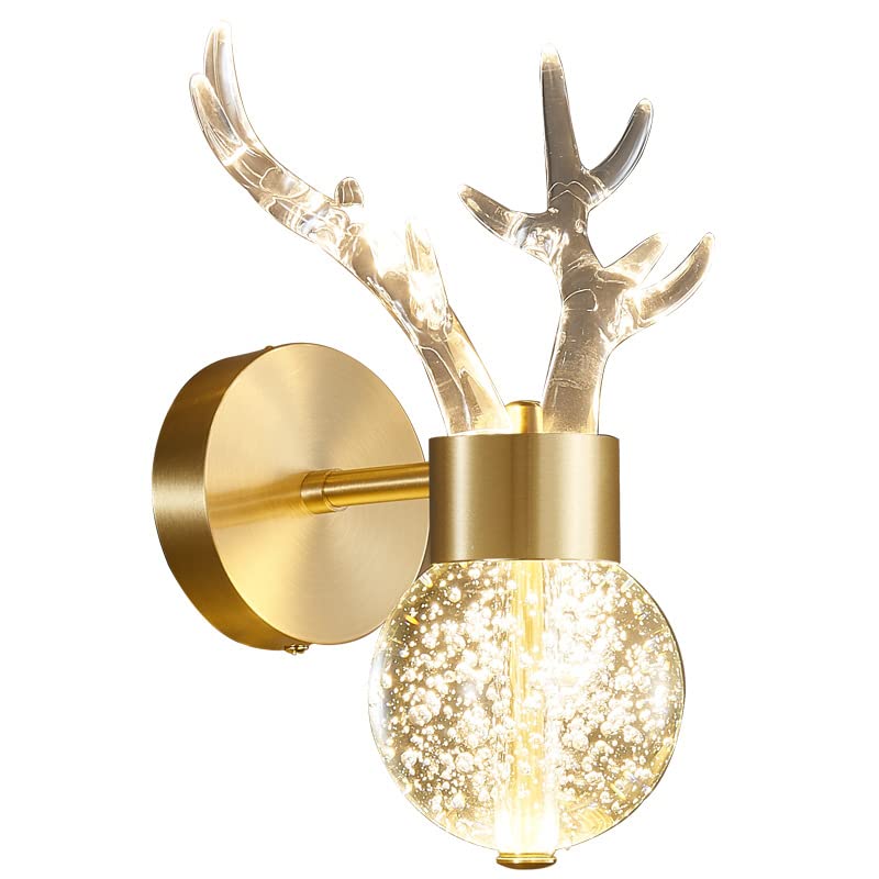 Acrylic Modern Horn Gold Metal Wall Light