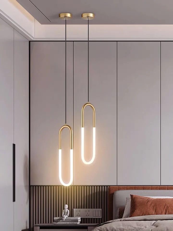 U-Shaped Pendant Light Modern Metal Linear LED