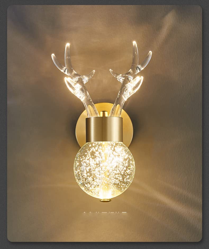 Acrylic Modern Horn Gold Metal Wall Light