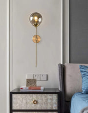 Modern Gold Finish Glass Ball Light Wall Lamp Lighting Sconce Fixture