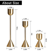 Brass Gold Candlestick Holder - Set of 3 Taper Candle Holder