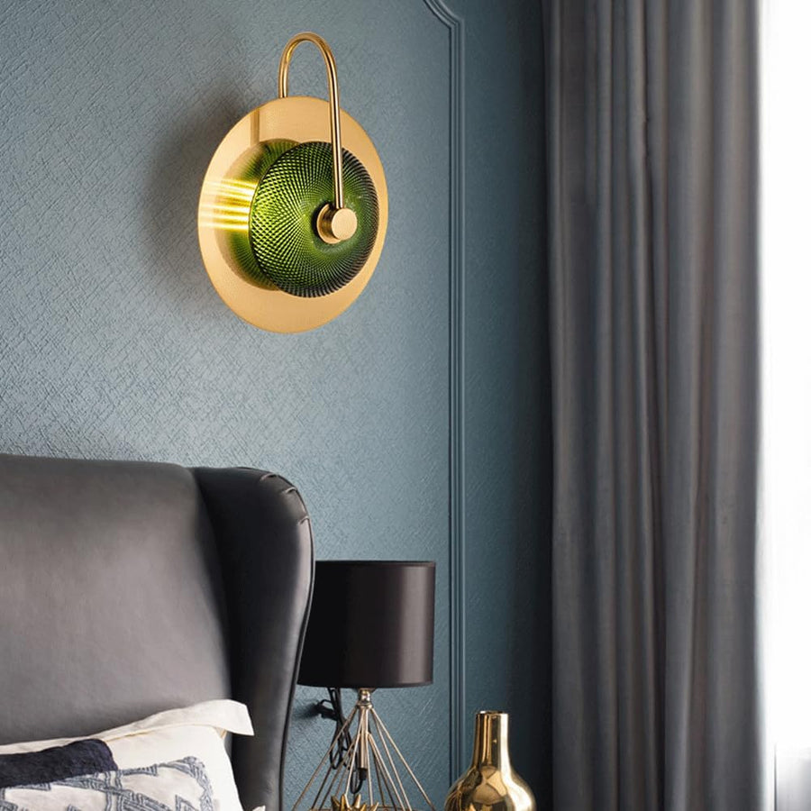 Glass round wall sconce lighting fixture