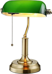 Banker Green Shade metal Table lamp