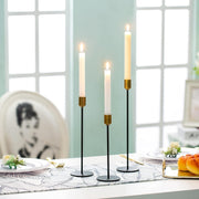 Candlestick Holders Set of 3, Taper Metal Long Candle Holders Fits (8.6/11/13'' Tall)