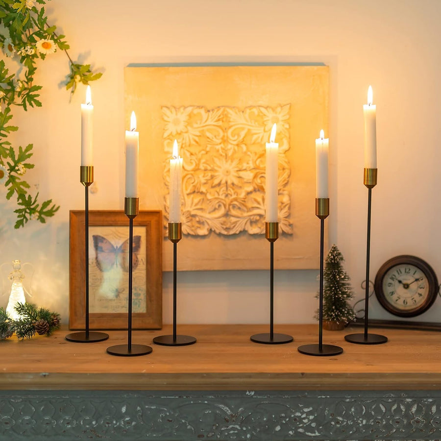 Candlestick Holders Set of 3, Taper Metal Long Candle Holders Fits (8.6/11/13'' Tall)