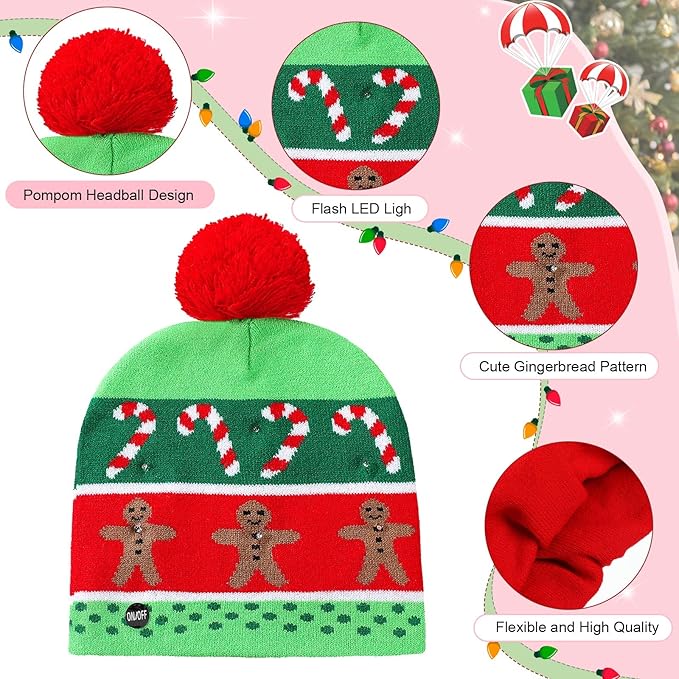 Ginger bread man LED Wool Cap