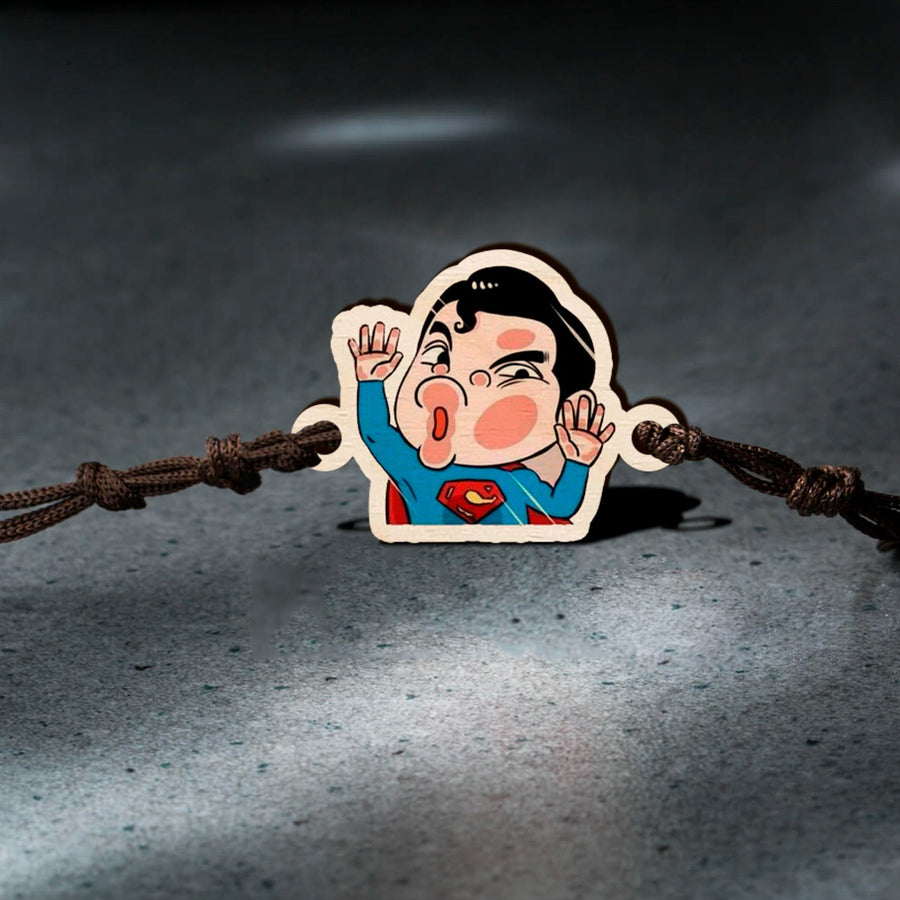 Superman Wooden Bro Rakhi