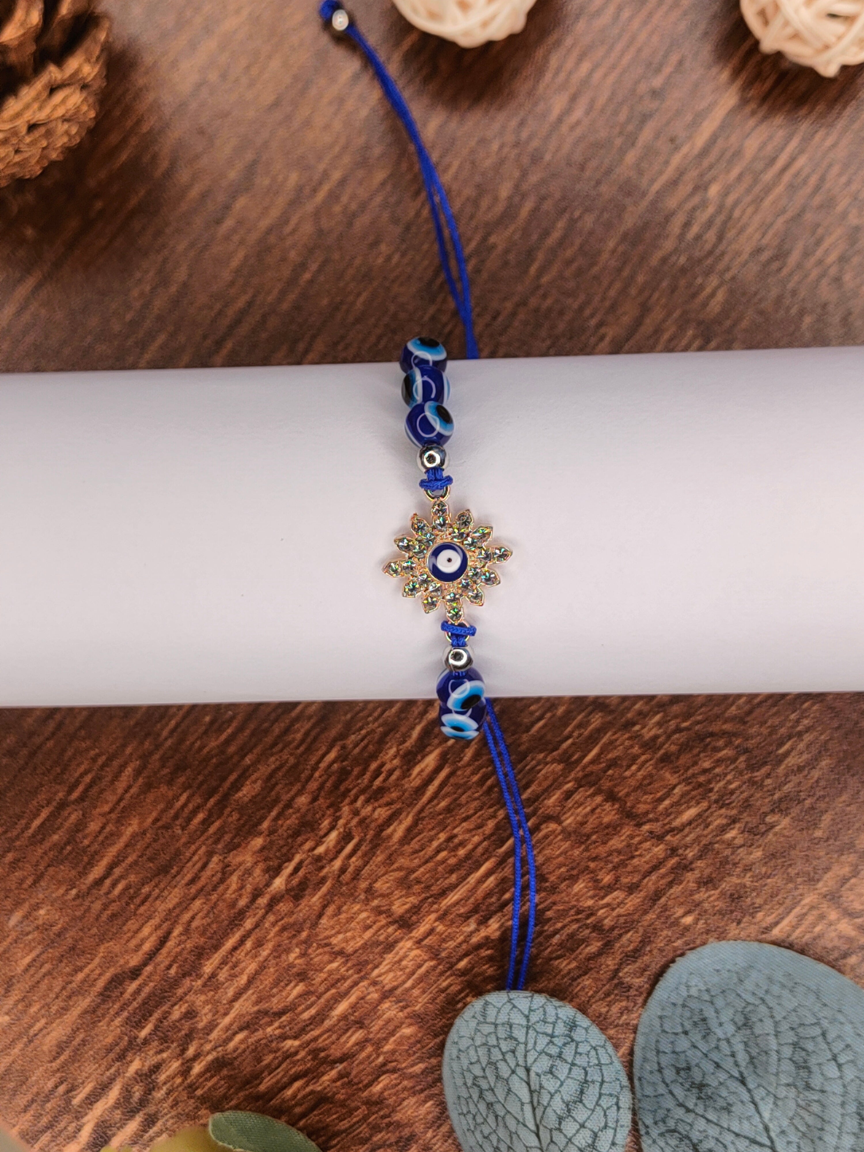 Diamond sun evil eye band