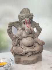 Clay ECO Friendly Plain Ganesh ji 8 Inch