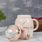 Astronaut Ceramic milk mug - pink