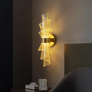 Led Acrylic Modern Golden Metal Wall Light