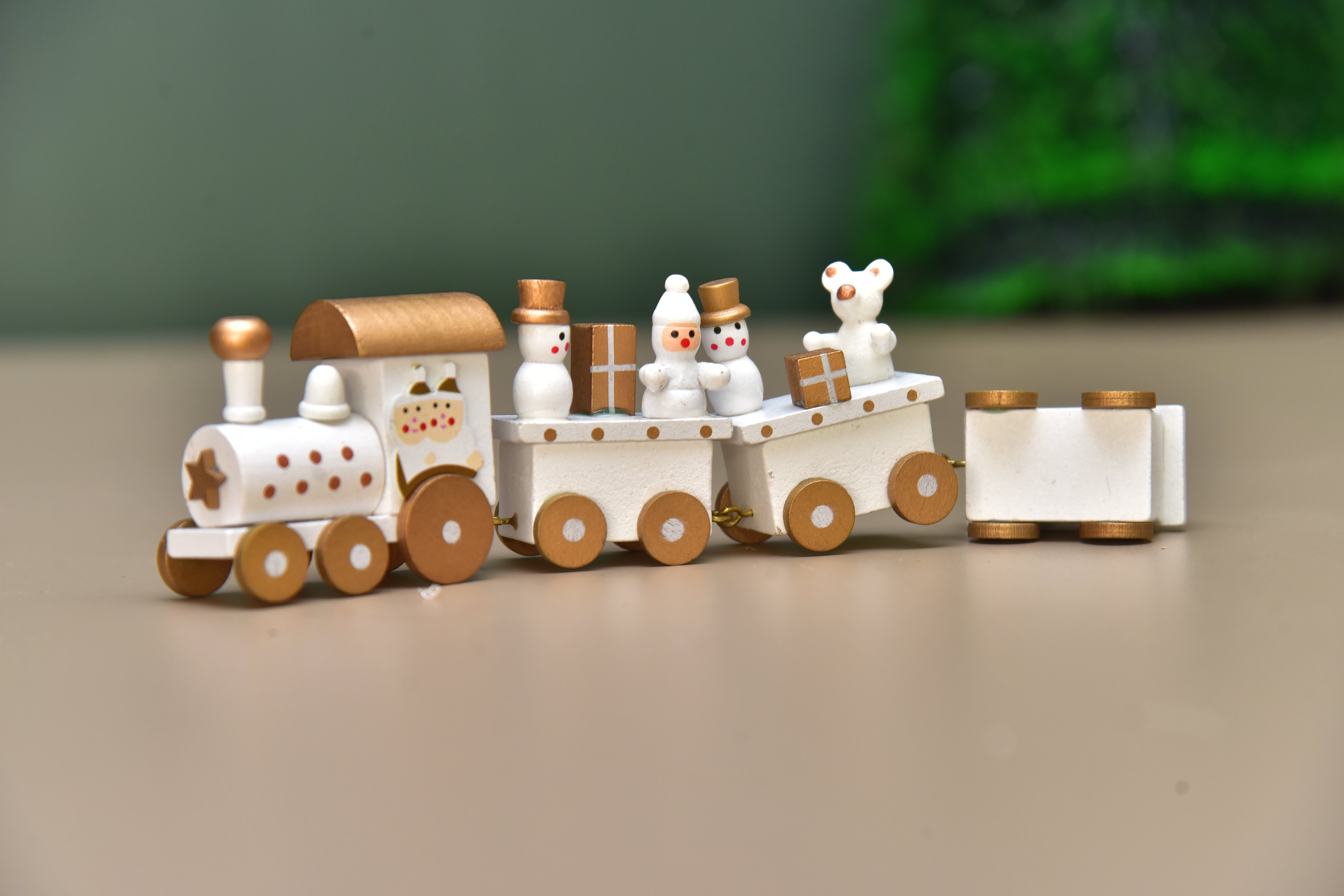 wooden Christmas train for decoration