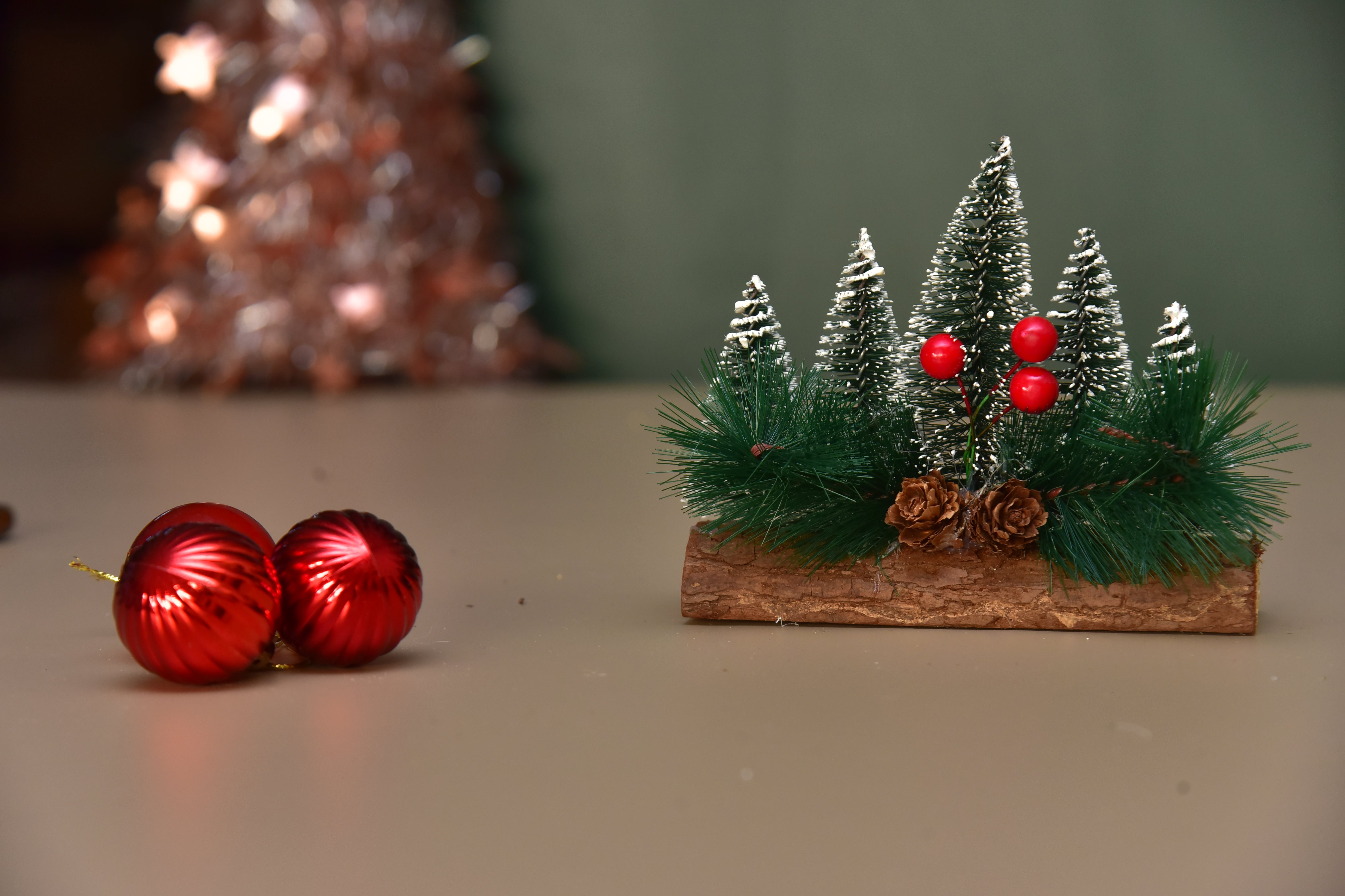 Set of 5 trees Table top Christmas decor