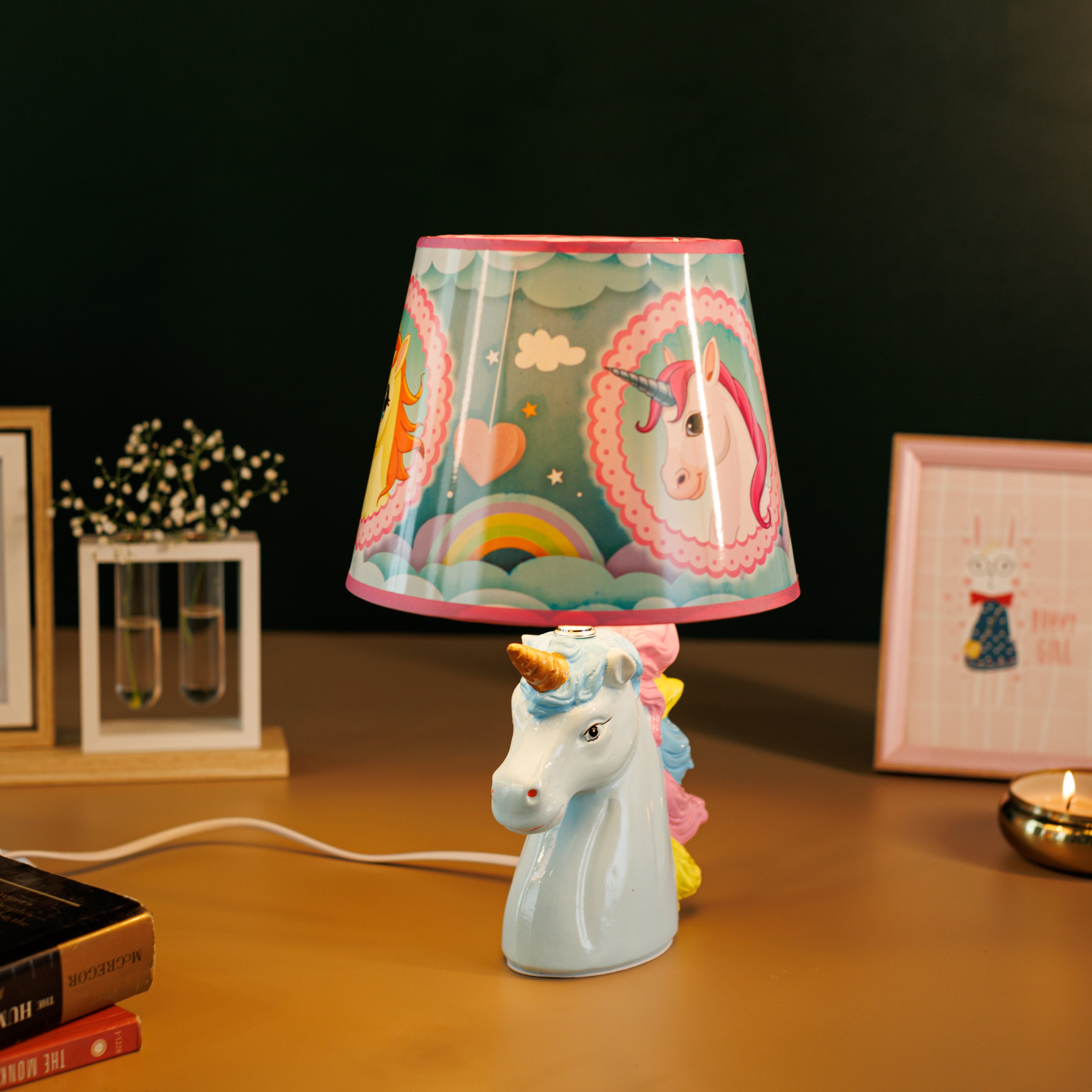 Ceramic blue unicorn for kids room