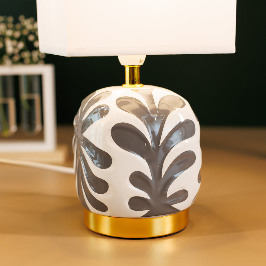 Nordic Simple Ceramic Vase Table Lamp with Fabric Lampshade