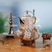 Wave Golden color 14 tea Cup set