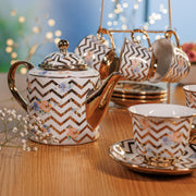 Wave Golden color 14 tea Cup set