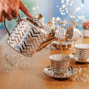 Wave Golden color 14 tea Cup set