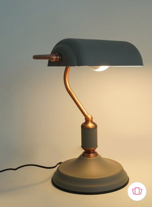 Banker Gray Shade metal Table lamp