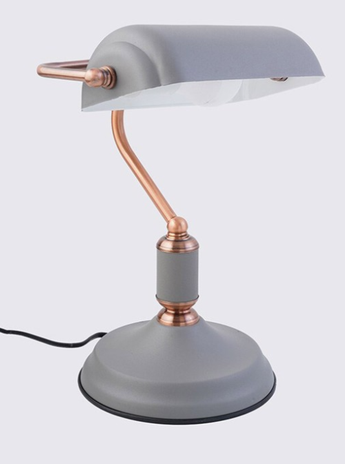 Banker Gray Shade metal Table lamp