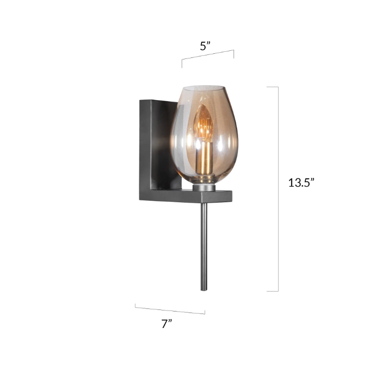 Opera Amber Glass Wall Light