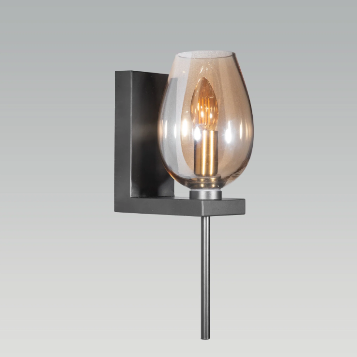 Opera Amber Glass Wall Light