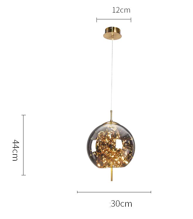 CORAL TREE Modern LED Fairy Big Amber Glass Gold Pendant Lamp Ceiling Light - Warm White