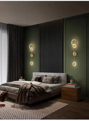 LED Gold Long 3 Rings Wall Light - Warm White