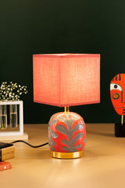 Nordic Simple Ceramic Vase Table Lamp- Red