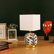 Nordic Simple Ceramic Vase Table Lamp with Fabric Lampshade