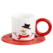 Snowmen Coffee Set with Mug and Saucer