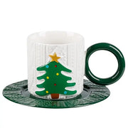 Christmas Tree Coffee Set with Mug and Saucer