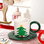 Christmas Tree Coffee Set with Mug and Saucer